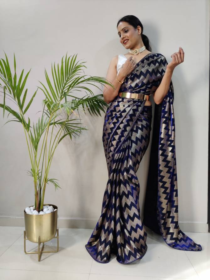 TY Zig zag Heavy Designer Party Wear Readymade Saree Suppliers In India
